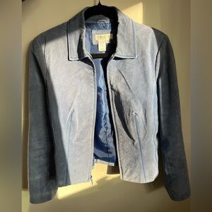 Vintage Suede Leather Zip Up Jacket